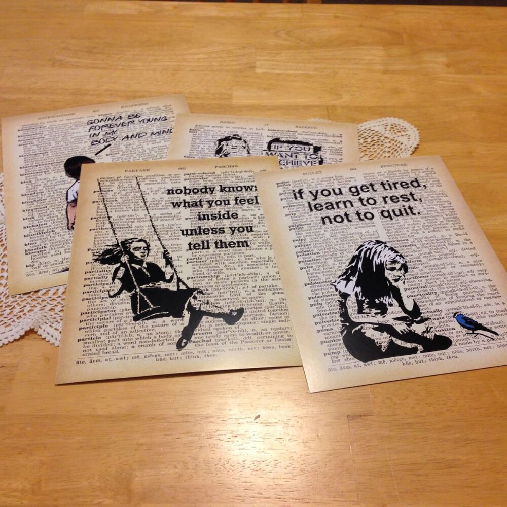Antiqued paper look, with litho imagery